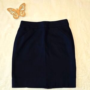 J. Crew Navy Lined Pencil Skirt Size 4 Petite 4P